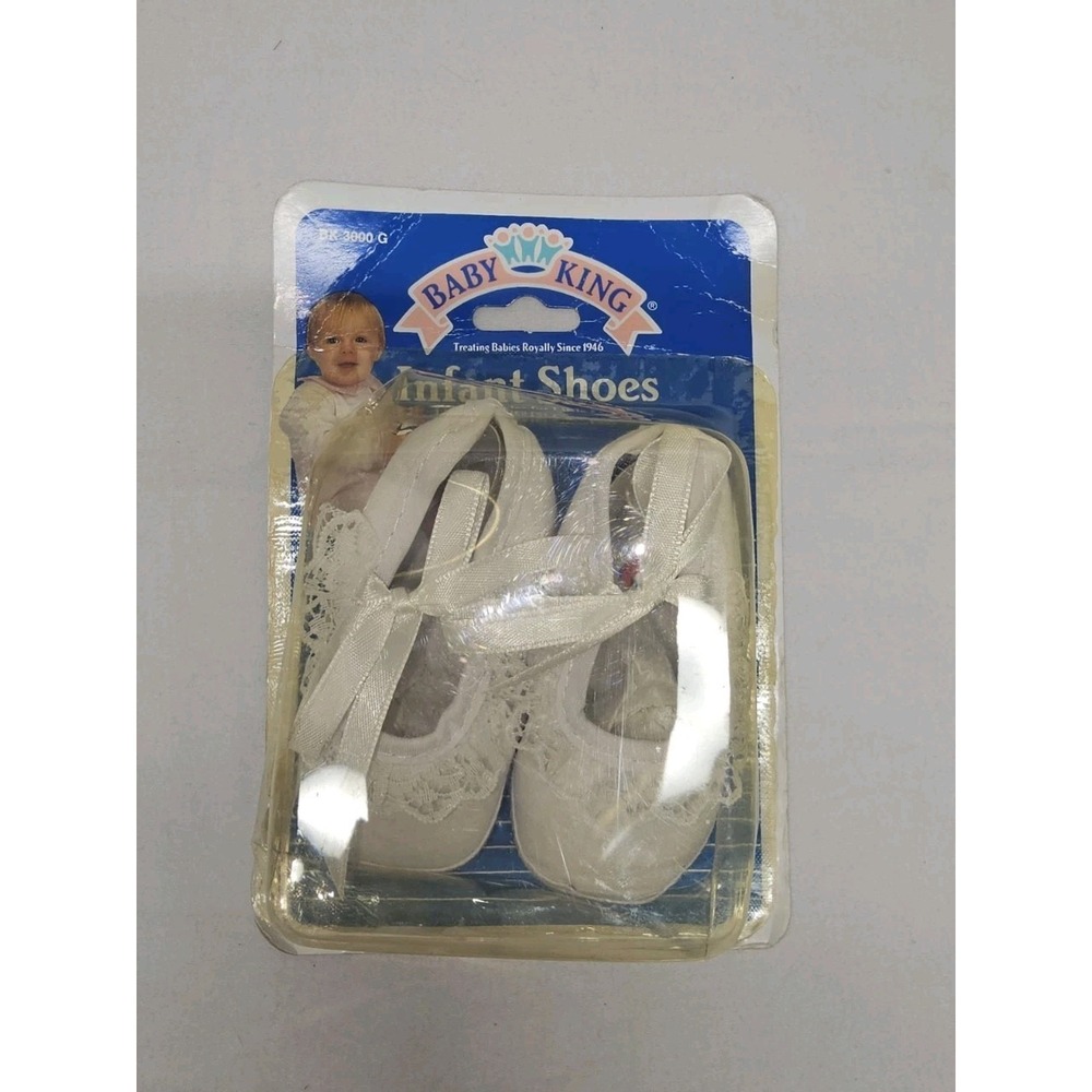 Vintage 1994 Regent BABY KING Infant Shoes Size 1 White Lace New NIP Non- Toxic
